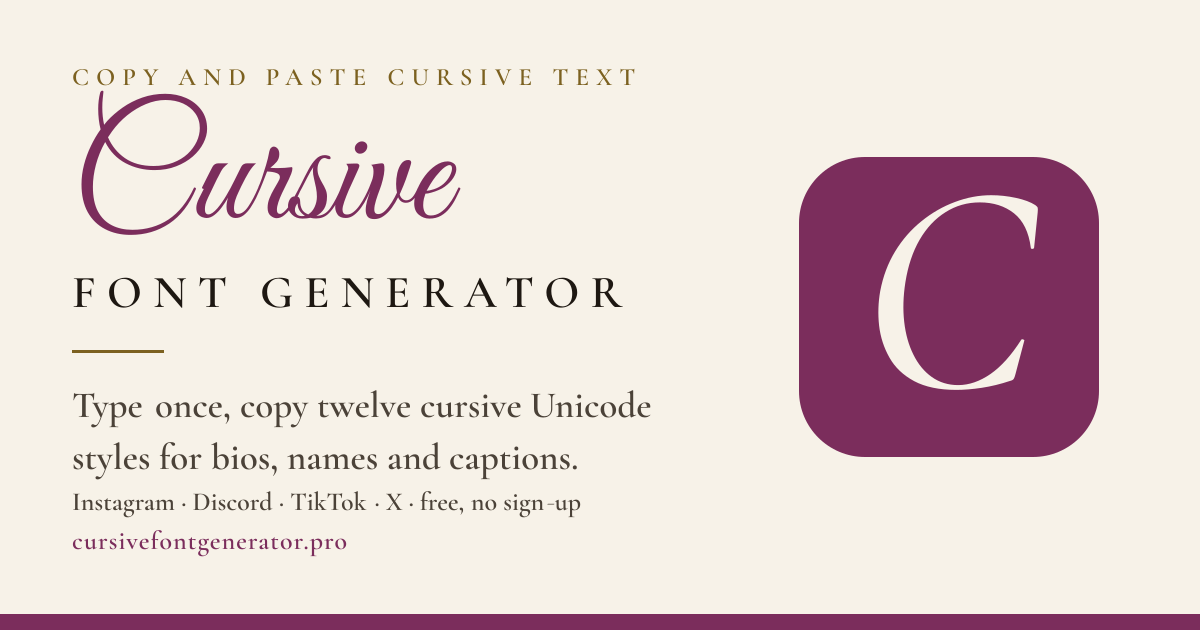 Katie in Cursive – Copy and Paste in 12 Styles